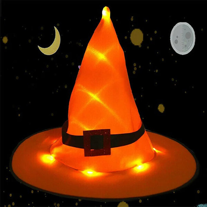 Glowing Witch Hat Decorations - 2 in 1 Hanging/Wearable