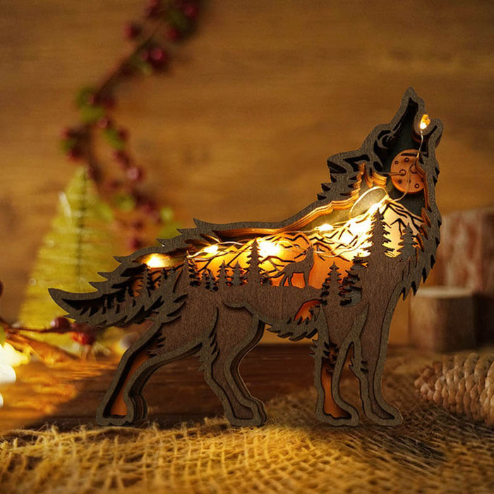 Wolf Carving Handcraft Gift