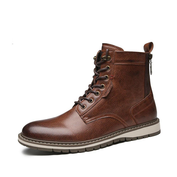 Men's Brown Leather High Boot