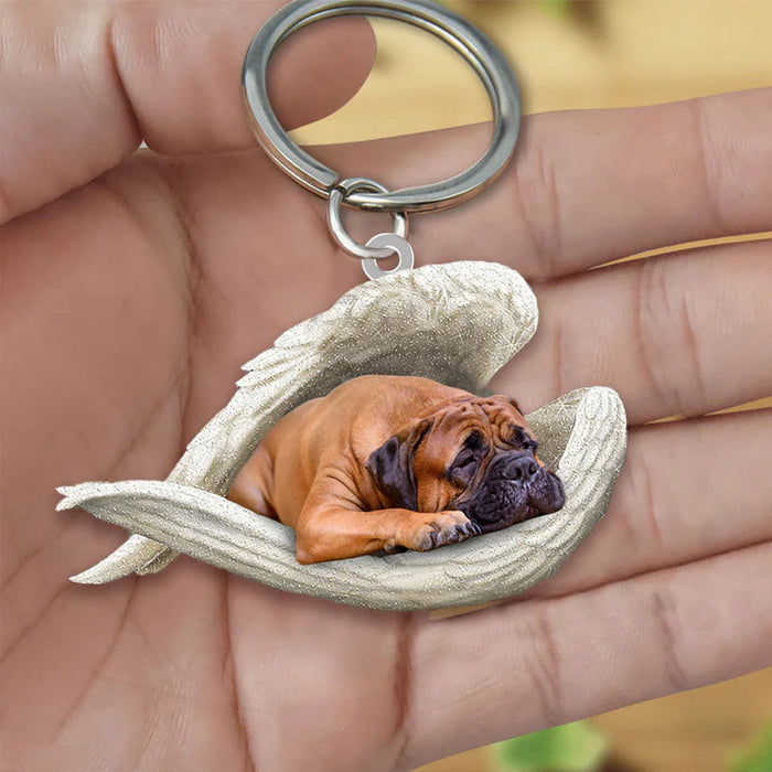 Sleeping Angel Acrylic Keychain Bull Mastiff