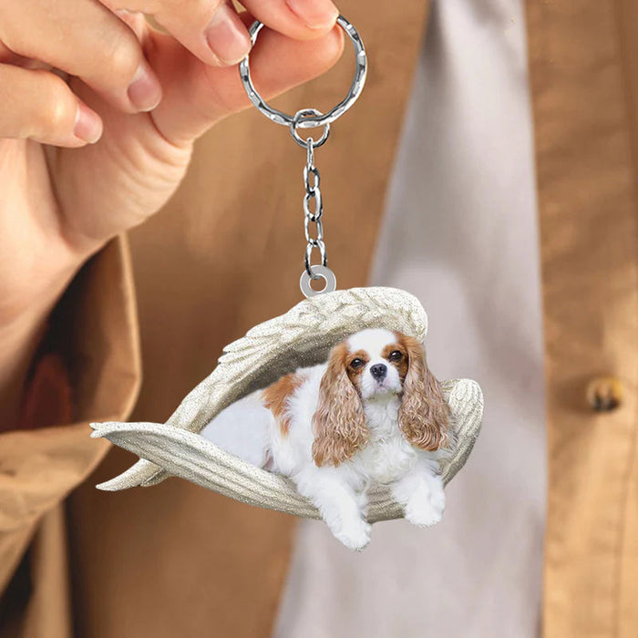 Sleeping Angel Acrylic Keychain Cavalier King Charles Spaniel