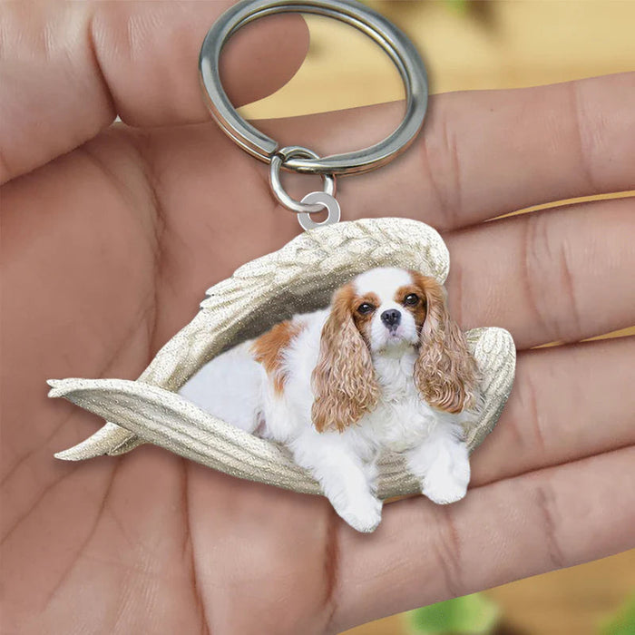 Sleeping Angel Acrylic Keychain Cavalier King Charles Spaniel