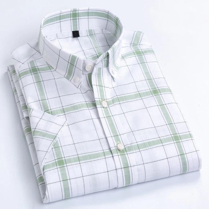 Men's White Green Adrian Dress Shirt