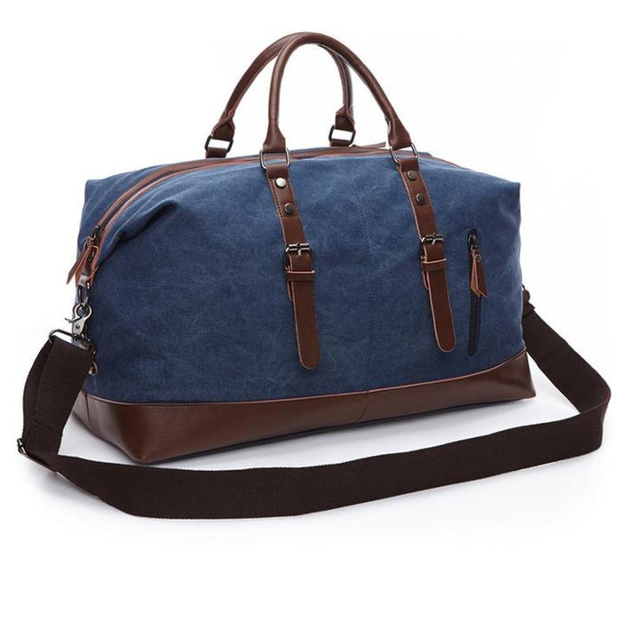 Men's Blue Canvas Weekend Bag