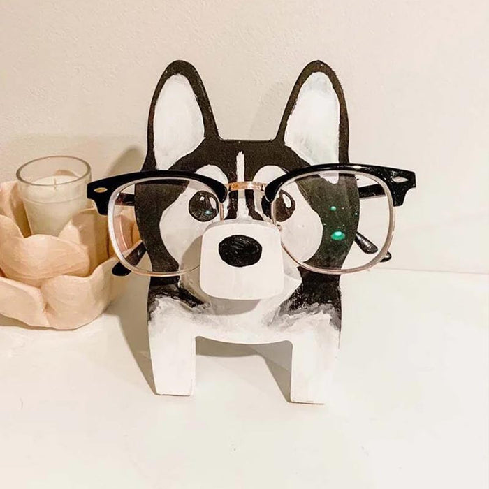 Handmade Glasses Stand Lovely Husky