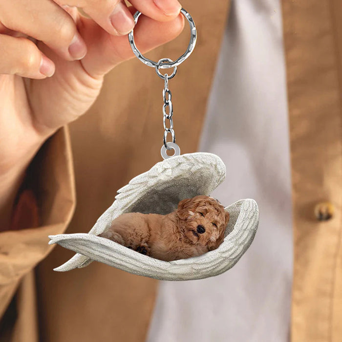 Sleeping Angel Acrylic Keychain Labradoodle