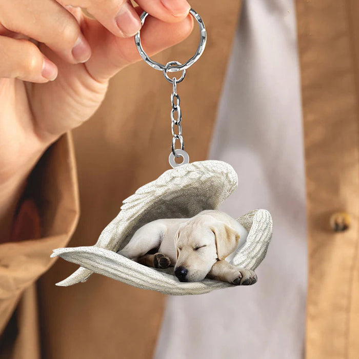 Sleeping Angel Acrylic Keychain Labrador Retriever