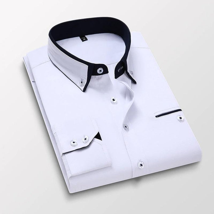 Men's White Colbert Dress Shirt