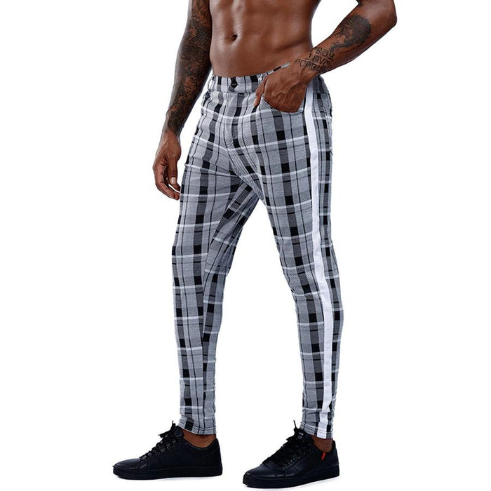 Light Grey Striped Smart Pants