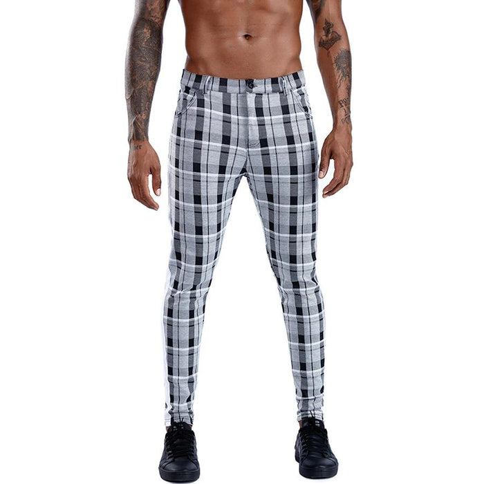 Light Grey Striped Smart Pants