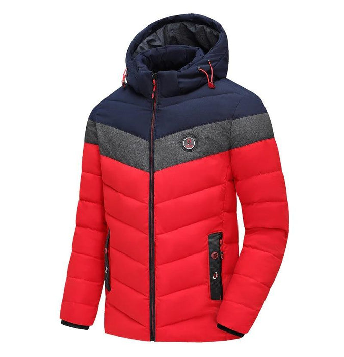 Inverse Red Men's Hooded Puffer Jacket