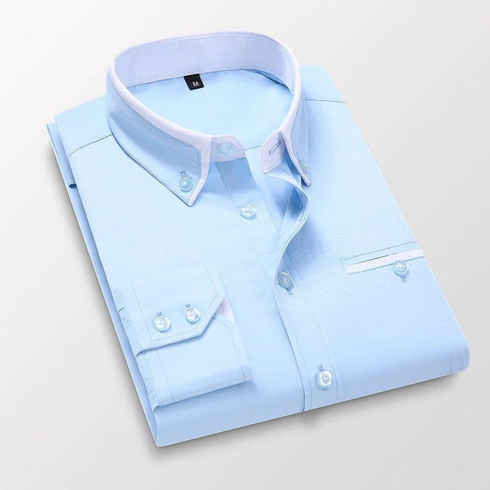 Men's Low Blue Colbert Dress Shirt