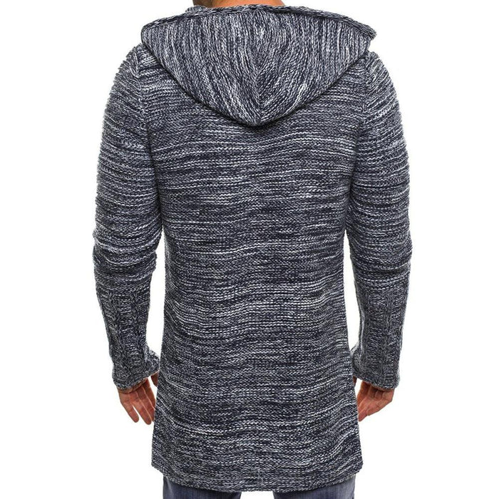 Light Grey Men's Hooded Cardigan