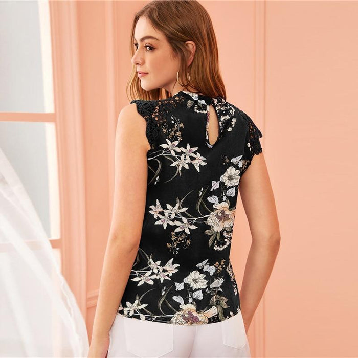 Sevyn Orchid Blouse - Black