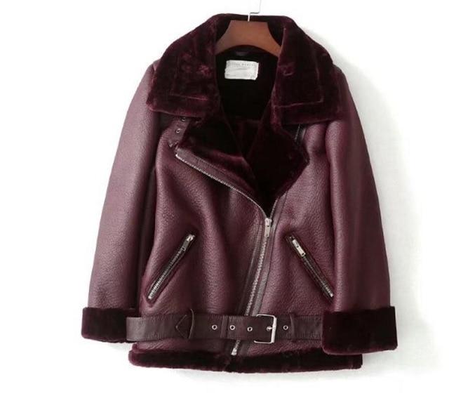 Moonlight Vegan Leather Jacket - Burgundy