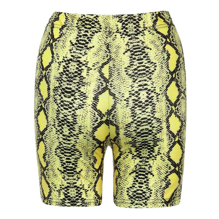 Greta Snake Shorts - Neon Yellow