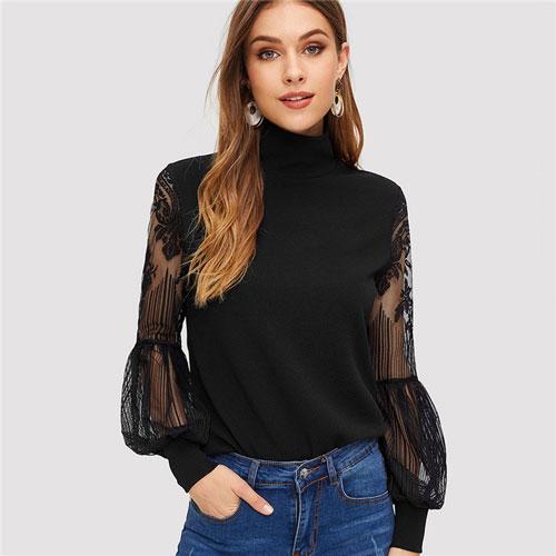 Lindsey Black Lace Blouse