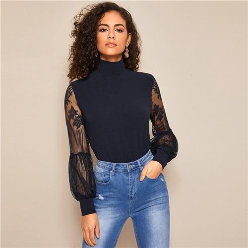 Lindsey Black Lace Blouse