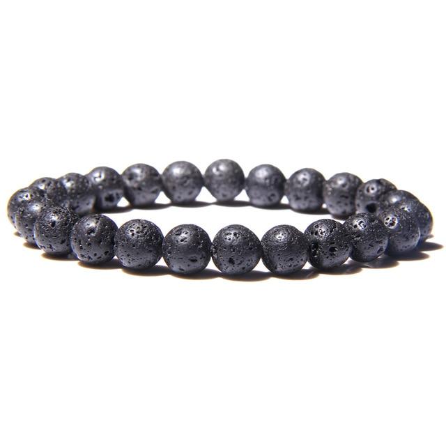 Midnight Meteor Bracelet -lava stone