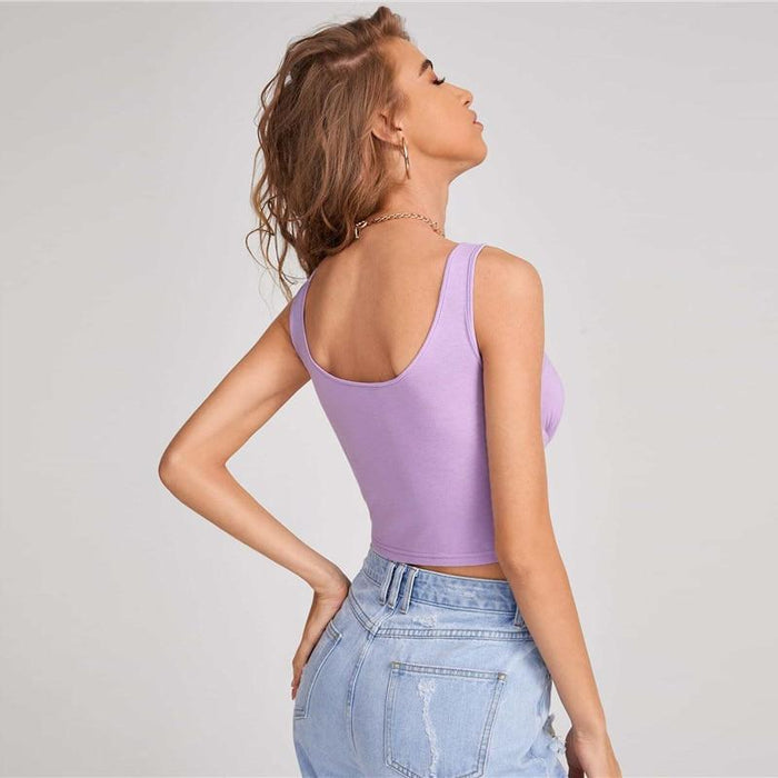 Marisol Ruched Bust Tank - Lavender