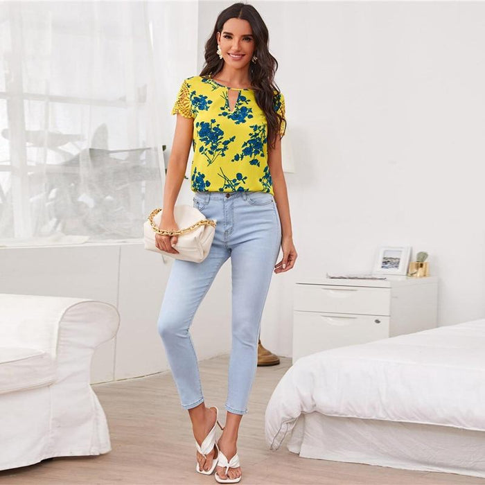 Kaya Cornflower Blouse - Yellow