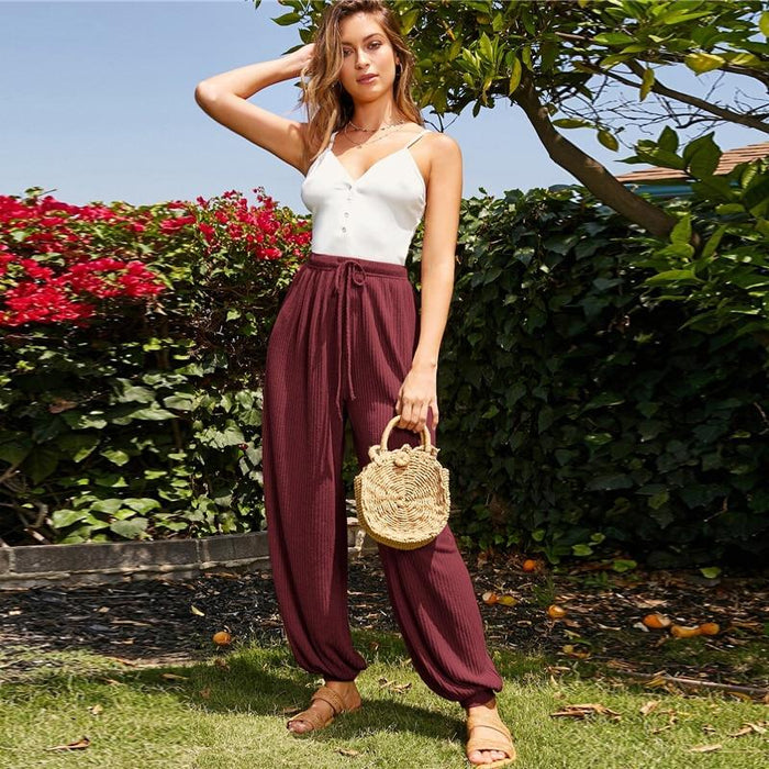 Emely Flowing Pants - Maroon