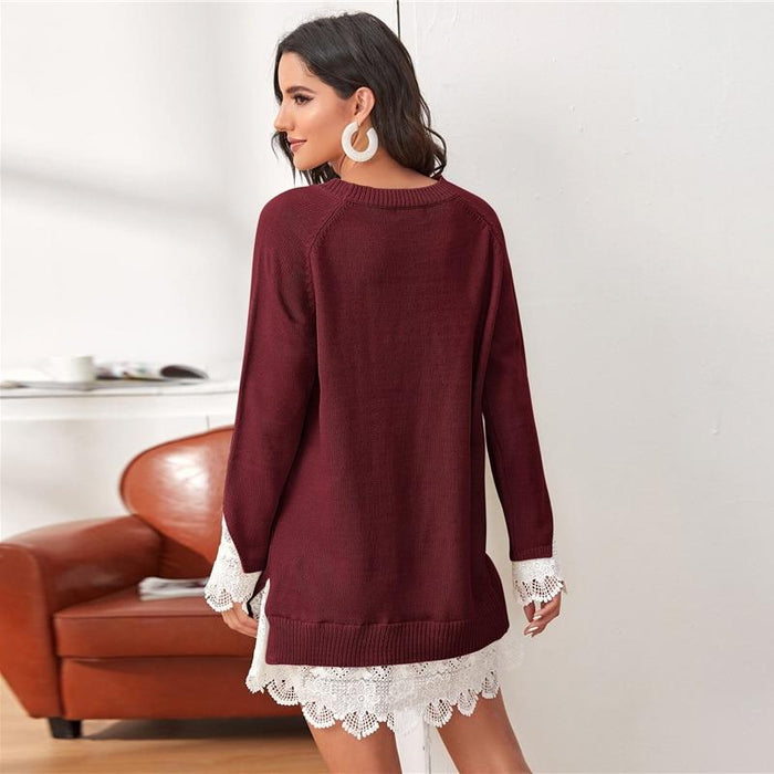 Nova Sweater Dress - Maroon