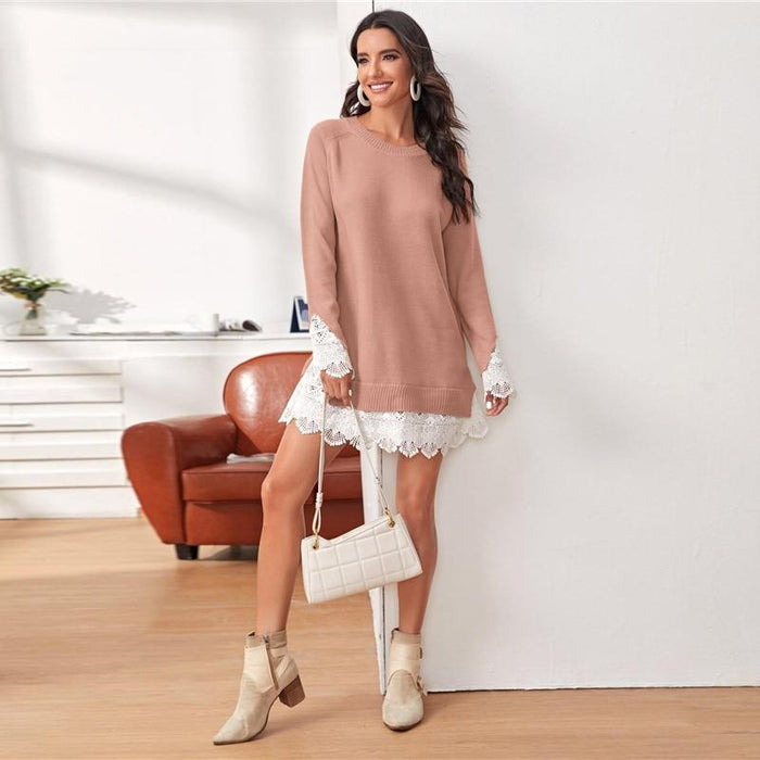 Nova Sweater Dress - Dusty Pink