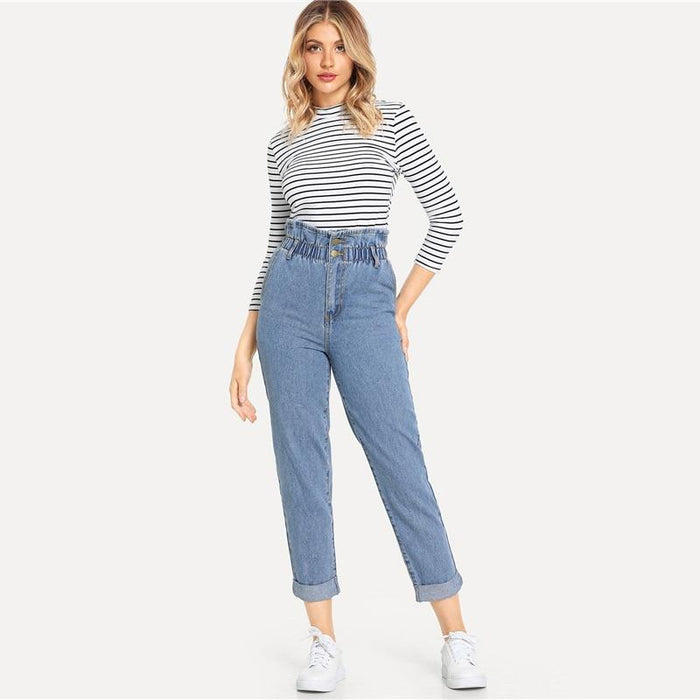 McKinley High Waist Jeans - Light Blue