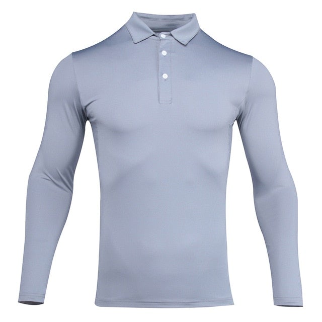 Reginald Golf High-Performance LS Shirt (Light Gray)