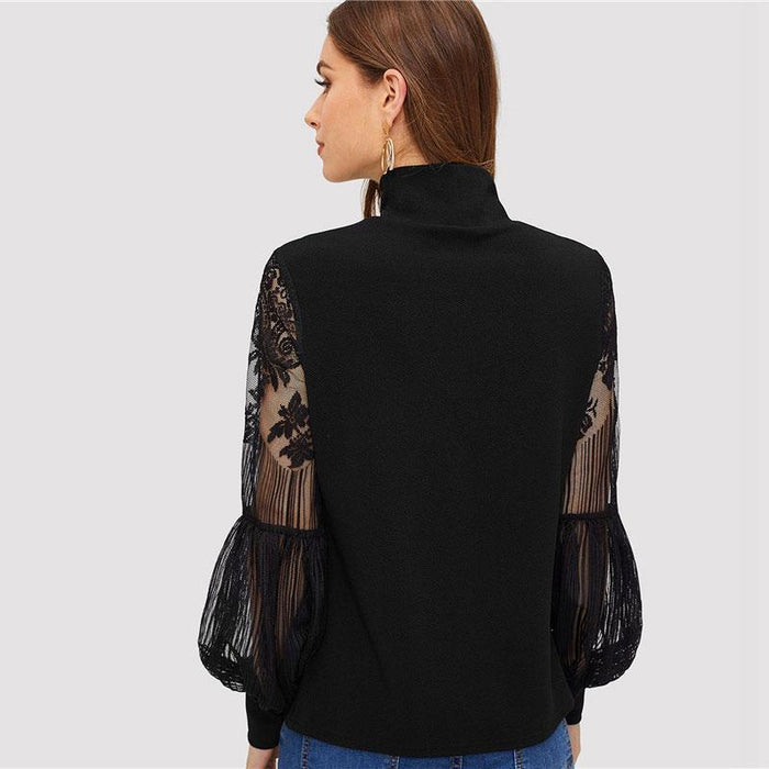 Lindsey Black Lace Blouse