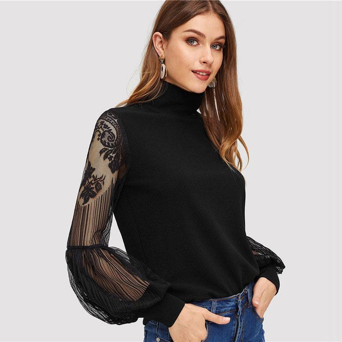 Lindsey Black Lace Blouse