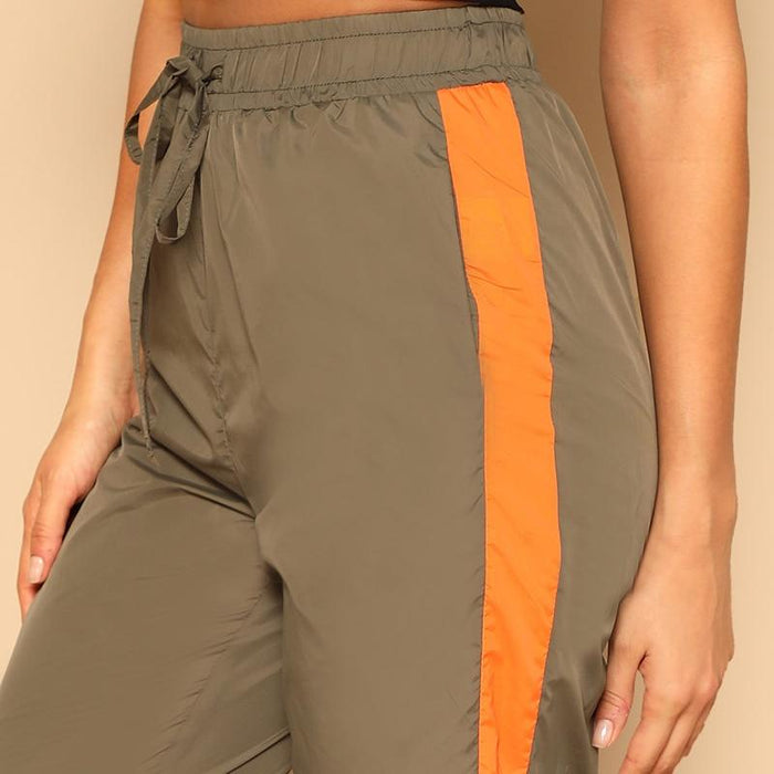 Drawstring Capris Pants Army Green