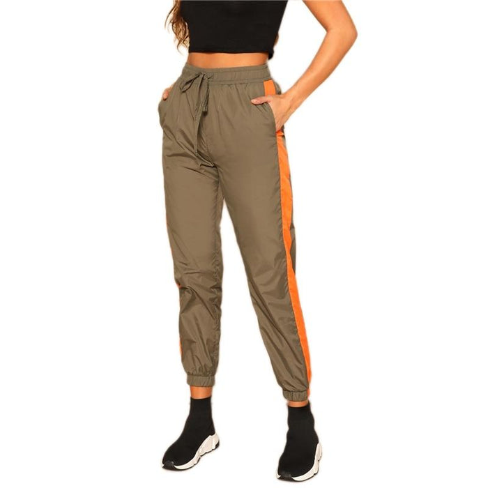 Drawstring Capris Pants Army Green