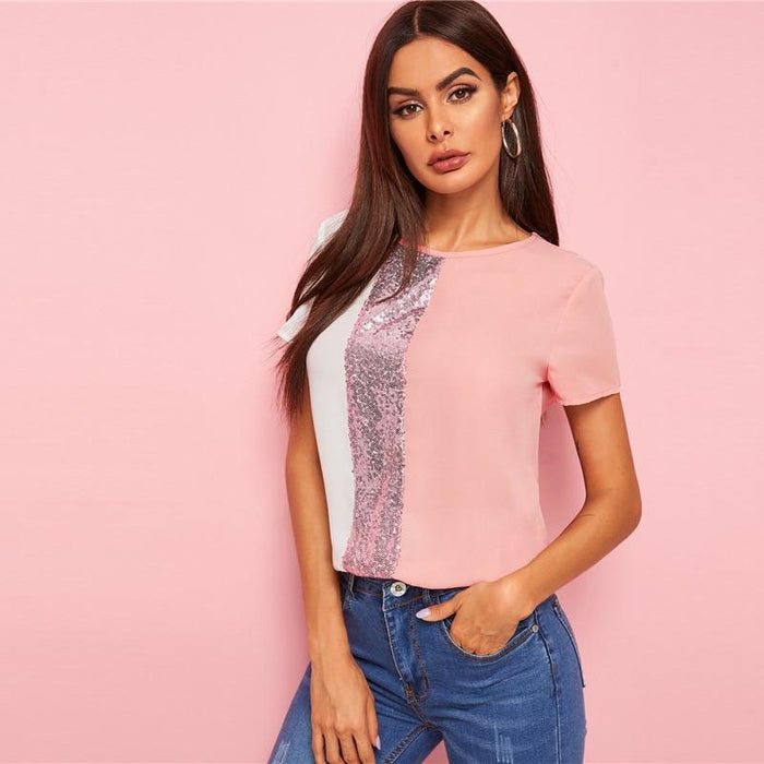 Emani Color Swatch Blouse - Pink