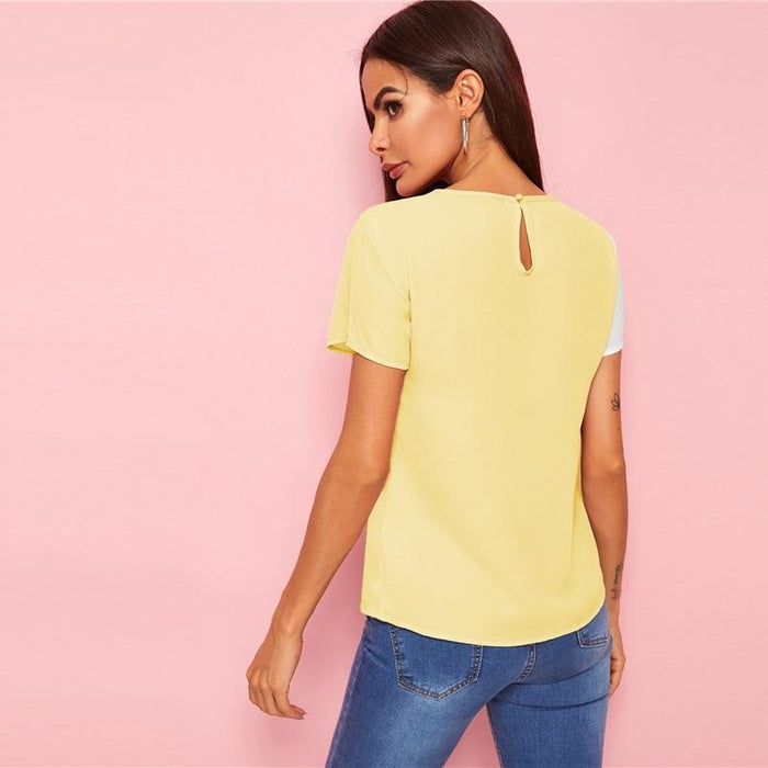 Emani Color Swatch Blouse - Yellow