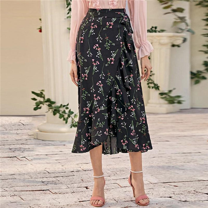 Rayne Floral High Waist Skirt