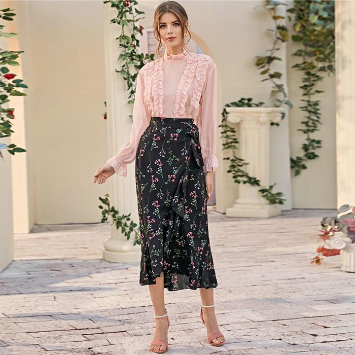 Rayne Floral High Waist Skirt