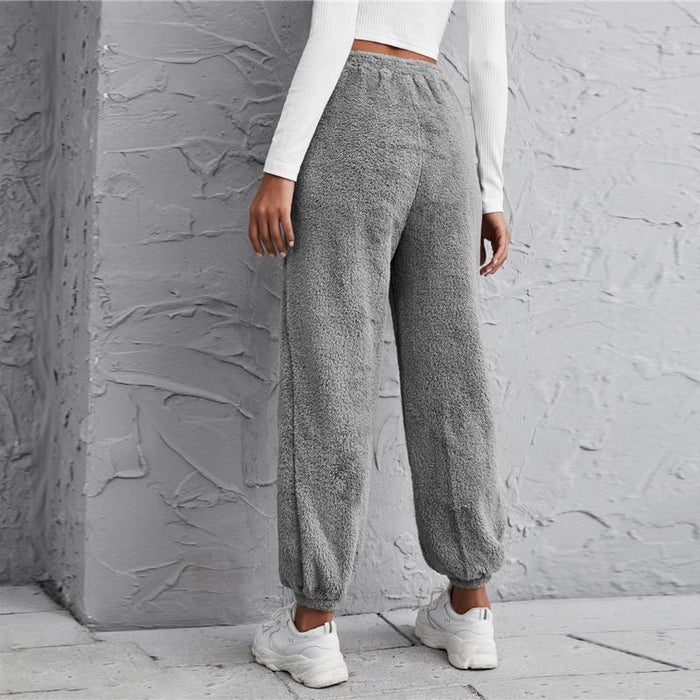 Shearling Loose Pant - Light Grey