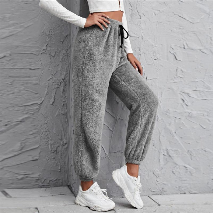 Shearling Loose Pant - Light Grey