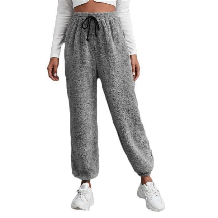 Shearling Loose Pant - Light Grey