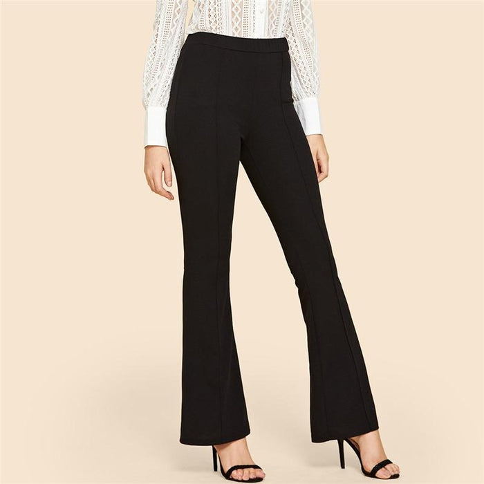 Vintage Flare Leg Pants - Black