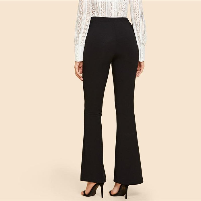 Vintage Flare Leg Pants - Black