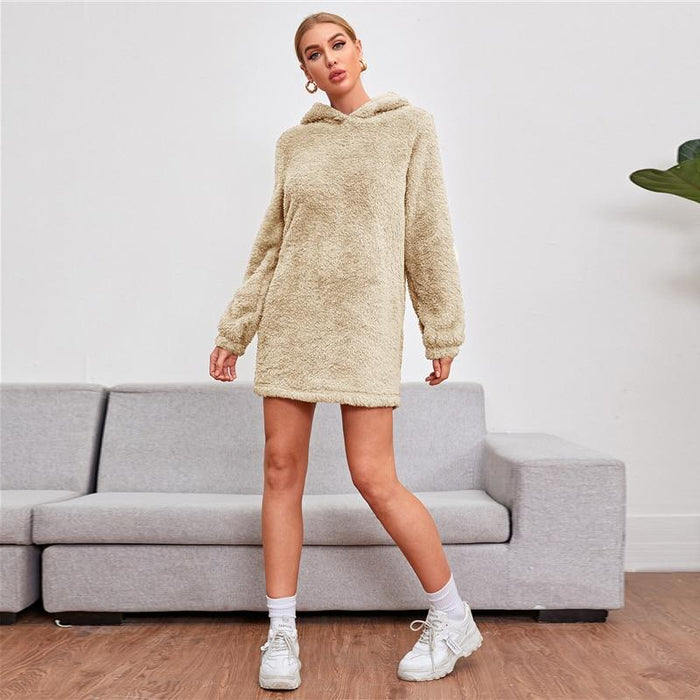 Layla Sweatshirt Dress - Apricot