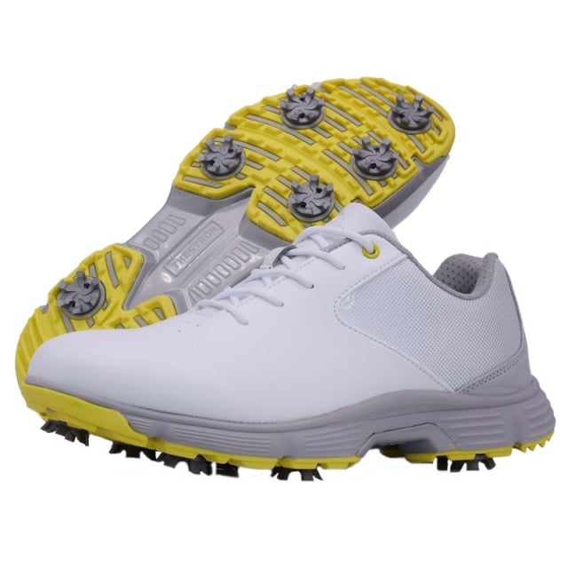 Reginald Golf Spiked Gray and Yellow Pro Shoes