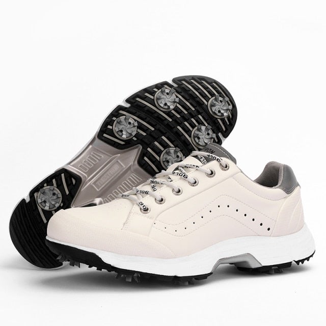 Reginald Golf Spiked Cream Pro Shoes