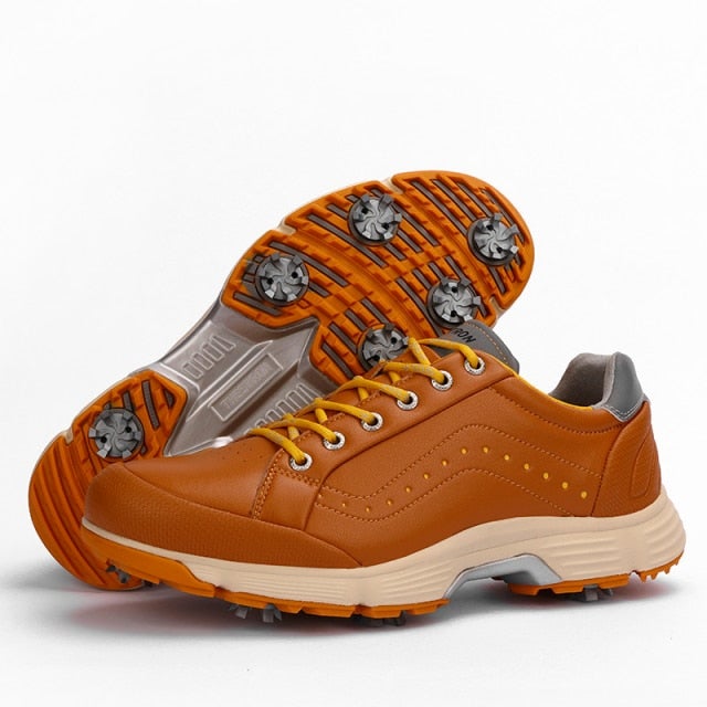 Reginald Golf Spiked Orange Pro Shoes