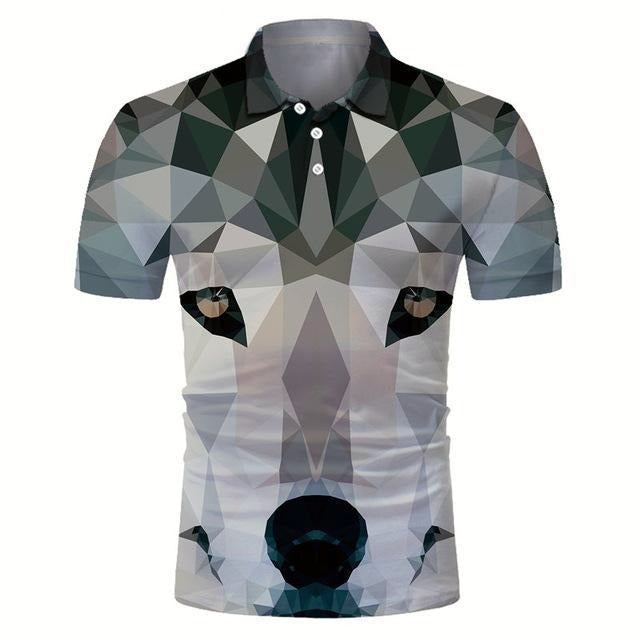 Reginald Golf Cooltech Digital Art Loud Shirt (Polygon Wolf)