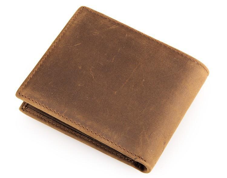 Men's Tan Leather Bi-Fold Wallet