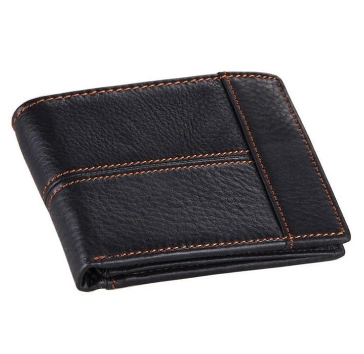 Men's Black Leather Charlie Bi-Fold Wallet
